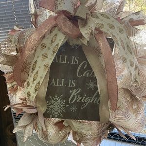 All Is Calm All Is Bright Christmas Wreath